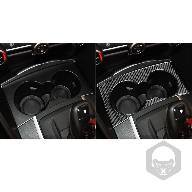 Carbon Fiber Car Accessories Center Cup Holder Panel Modified Interior Trim Cover Soft Sticker For Alfa Romeo Giulia 2017-