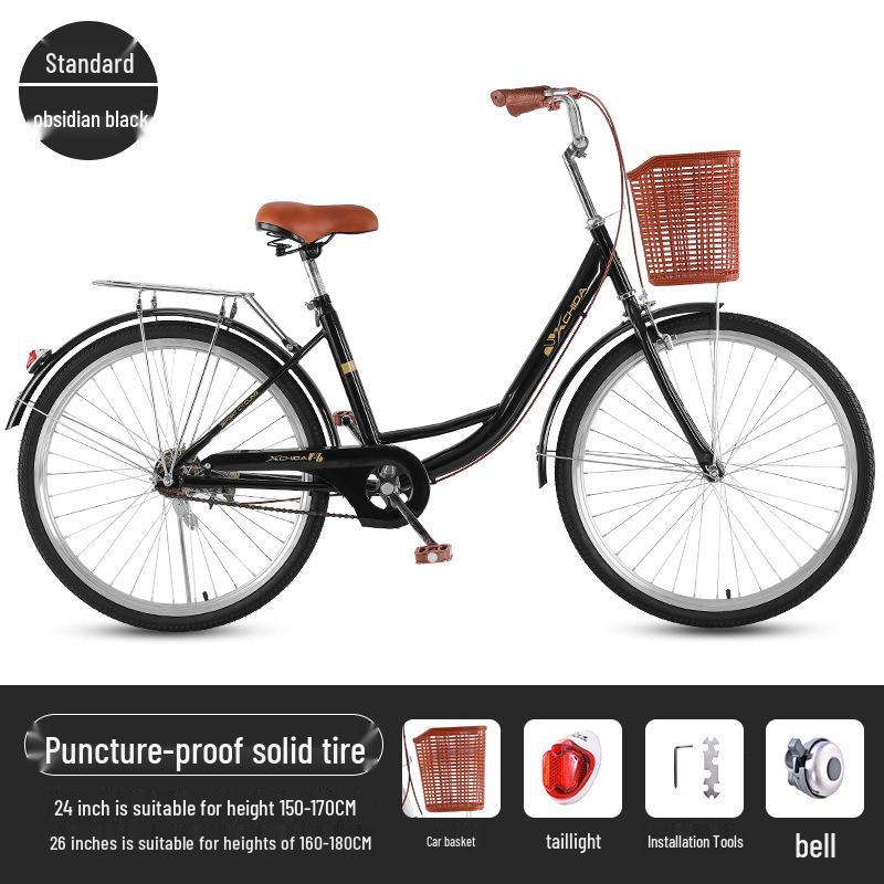 Women's 24-inch/26-inch Lightweight Commuter Bike with Solid Tires