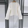 French-Style Early Spring Pearl Tweed Suit: Round Neck Jacket & Wide-Leg Pants (2026 Collection)