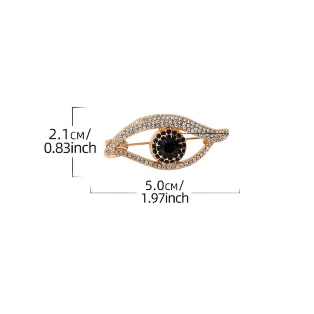 Crystal Pendant Devil Eye Brooch Pin Hollow Out Banquet Clothes Pin Clothes Accessories