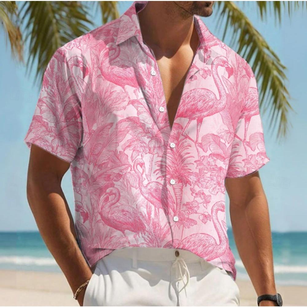 Men's Hawaiian Floral 3D Print Shirt Button Up Shirt Casual Shirt Summer Shirt Short Sleeve Daily Vacation Clothing