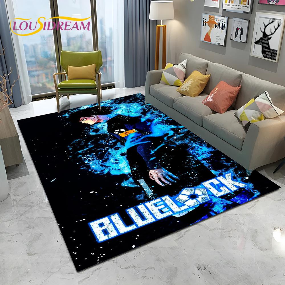 Teppich mit Cartoon-Motiv, blaues Schloss, Fußball, Anime, für Zuhause, Wohnzimmer, Schlafzimmer, Sofa, Fußmatte, Dekoration, Kinderspielbereich, rutschfeste Bodenmatte