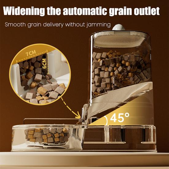 2-In-1 Automatic Cat Food Feeder Water Dispenser Multi-purpose Indoor Small Cats Dogs Puppies Food Water Feeding Bowl Pet Supplies