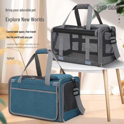 Tragbare Haustiertasche mit großer Kapazität - Atmungsaktive & faltbare Handtasche für Katzen und Hunde, universell für alle Jahreszeiten