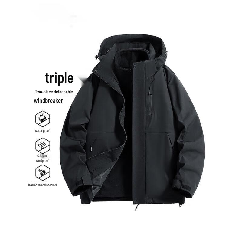 Unisex 3-in-1 Warm Windproof Fleece Jacket M