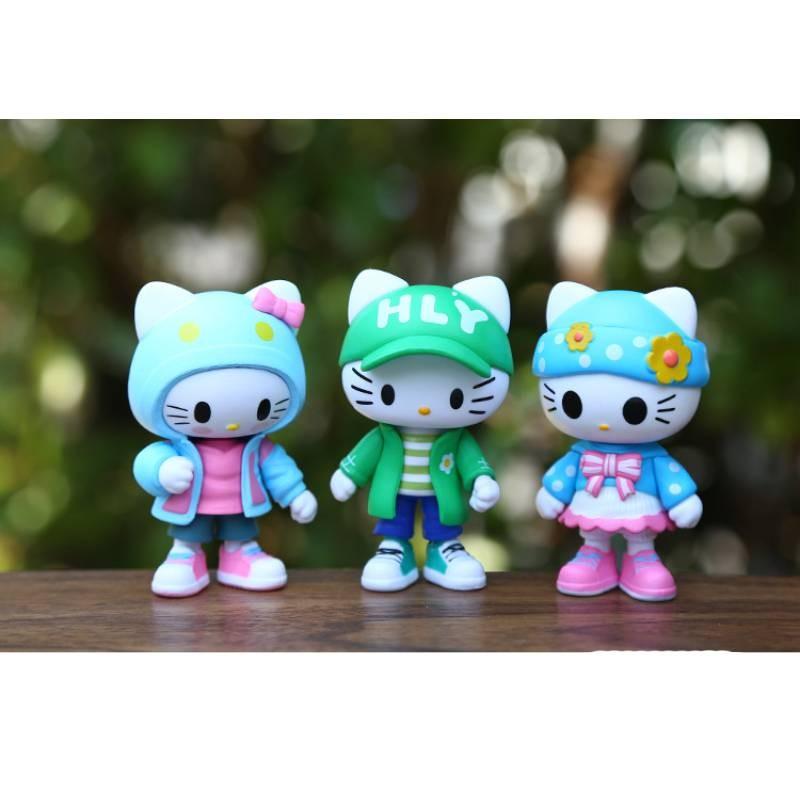 Adorable Kt Cat Figurine Cute Fashionable Pvc Cat Doll For Home Desk Decoration