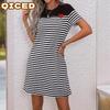 Fashion Summer Spring Short Sleeve O-Neck Casual Dresses Unique Design