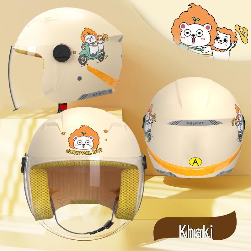 Kids' Cartoon Safety Helmet: Four Seasons Universal Warm Half Helmet for Boys & Girls