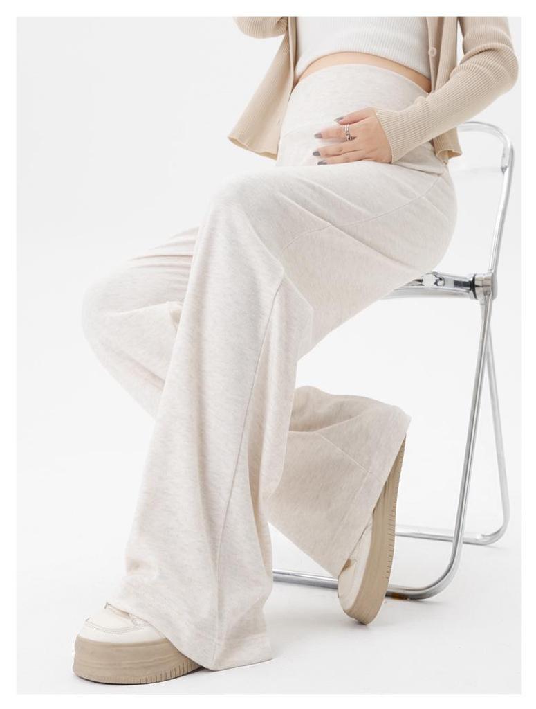 Spring/Autumn Maternity Wide-Leg Pants – Loose-Fit, Non-Slip Waist, Lightweight & Casual