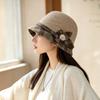 Meier Hat, women's autumn and winter new fashion plaid woolen knitted bucket hat