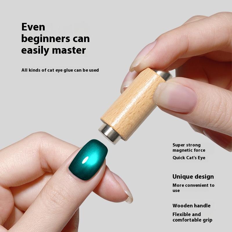 Магнитный лак для ногтей  кошачий глаз , магнитная палочка, двухголовая деревянная ручка, сильная магнитная ручка для гель-лака, инструмент для маникюра