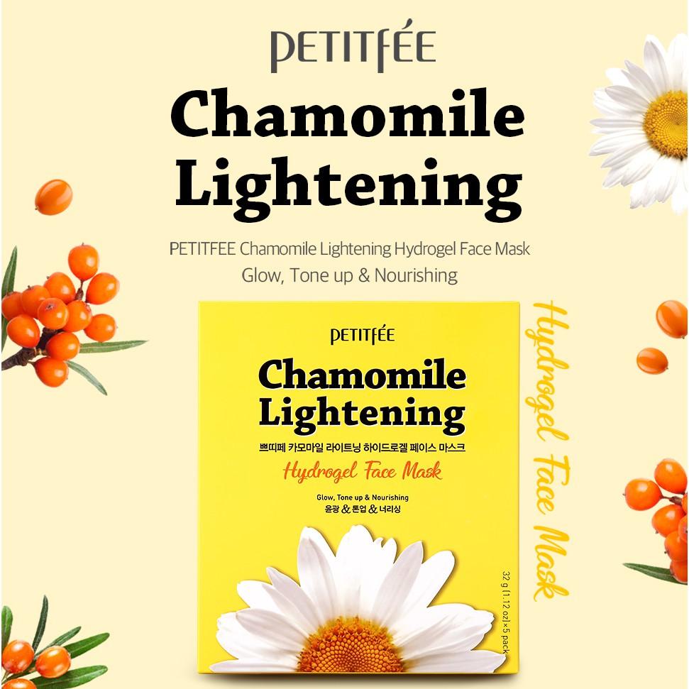 

Petitfee Chamomile Lightening Hydrogel Face Mask Set 5pcs AUTHENTIC STORE