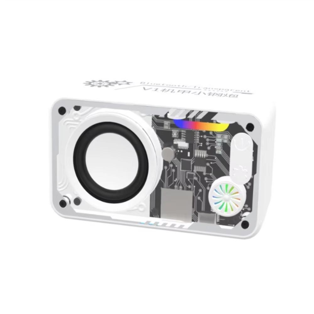 

Красочная светодиодная подсветка Прозрачный механический динамик Мини портативный динамик Декор для спальни