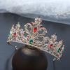 1pc Gold Vintage Gemstones Hair Crown Ornate Royal Design Sparkling Rhinestones Perfect Holiday Bridal Elegance Pageant Ready