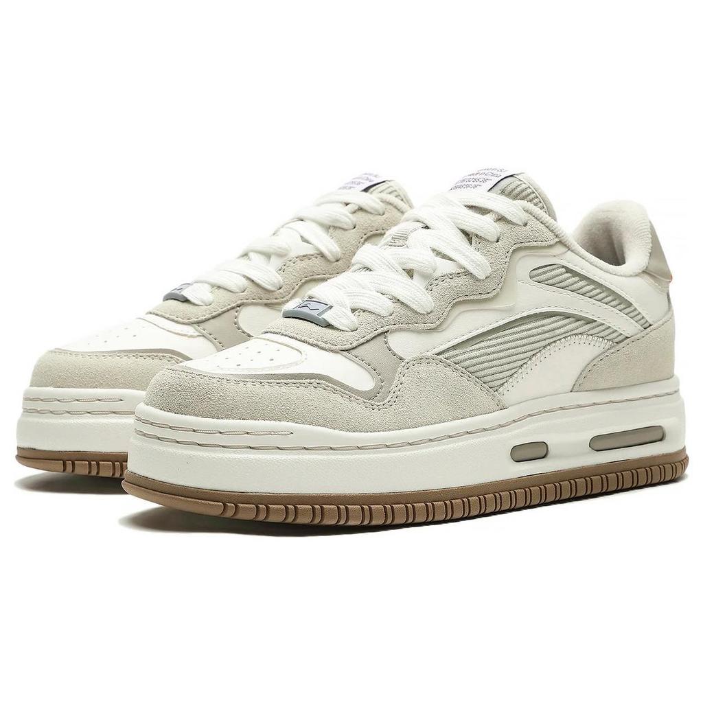 Li Ning Future C1 Slip Resistant Durable Low Top Skate Shoes Women Skate Shoes Gray White AGCT028-4