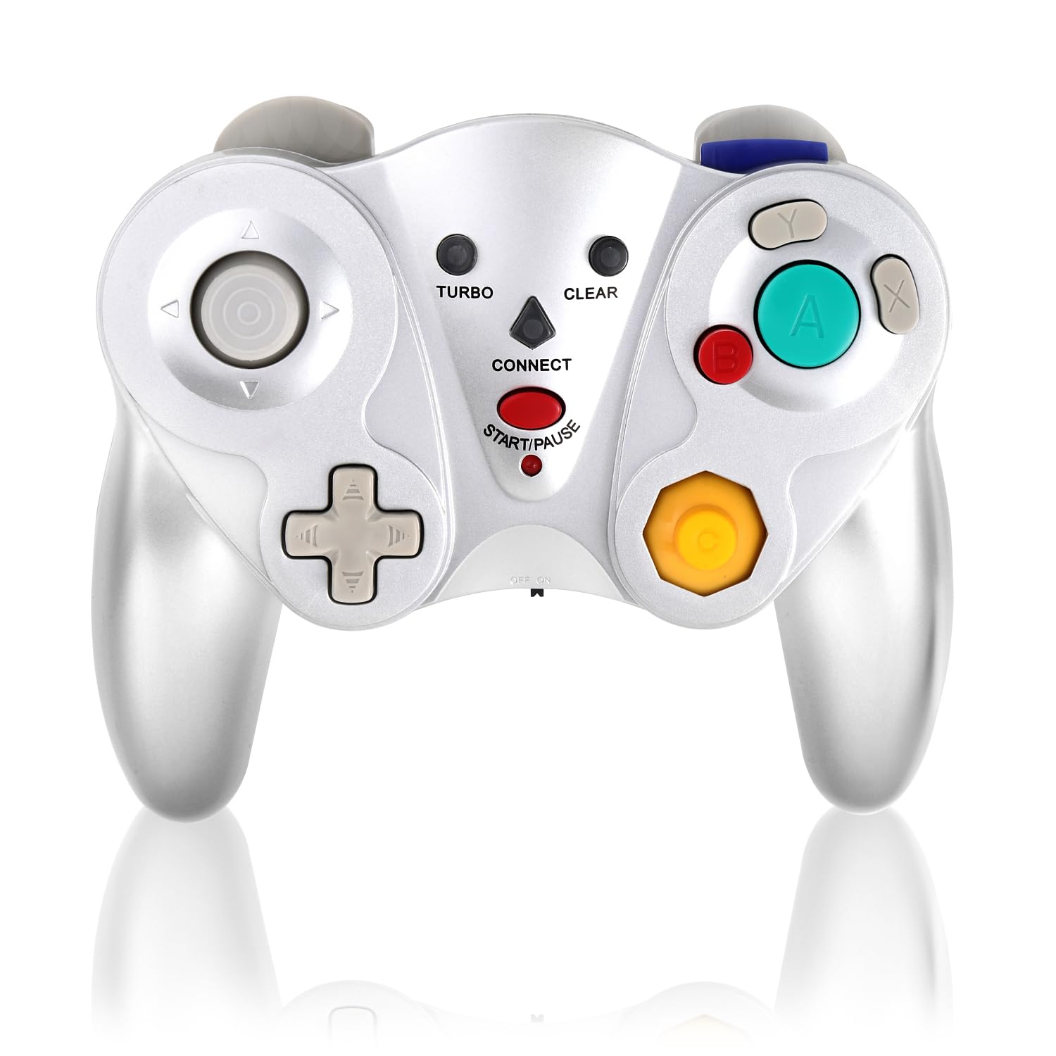 

wireless controller WiiU Wii GameCube vibration [K&SGAMER] Switch-compatible GameCube-style (GC compatible) (Silver)