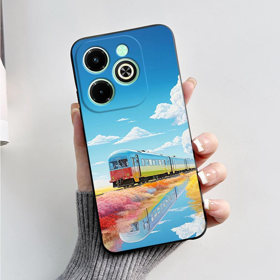 For Infinix Hot 40i Case Hot40i Fashion Marble Black Silicone Soft Phone Case For Infinix Hot 40i 40 i X6528B Back Cover Fundas