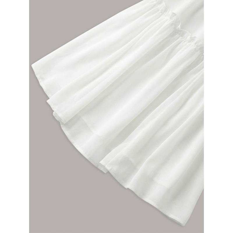 New white cake skirt summer elastic waist multi-layer ruffle edge skirt large size thin skirt