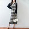 Women Sweater Dress 100% Wool MODERN NEW SAGA V-neck Knit Long Pullover Winter Jumpers Wool Long Dress Female