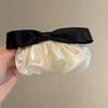 Bow Hair Clip, Women's Top Clip, Milk Silk Fabric, Back of The Head, Pleated and Versatile Hair Accessory