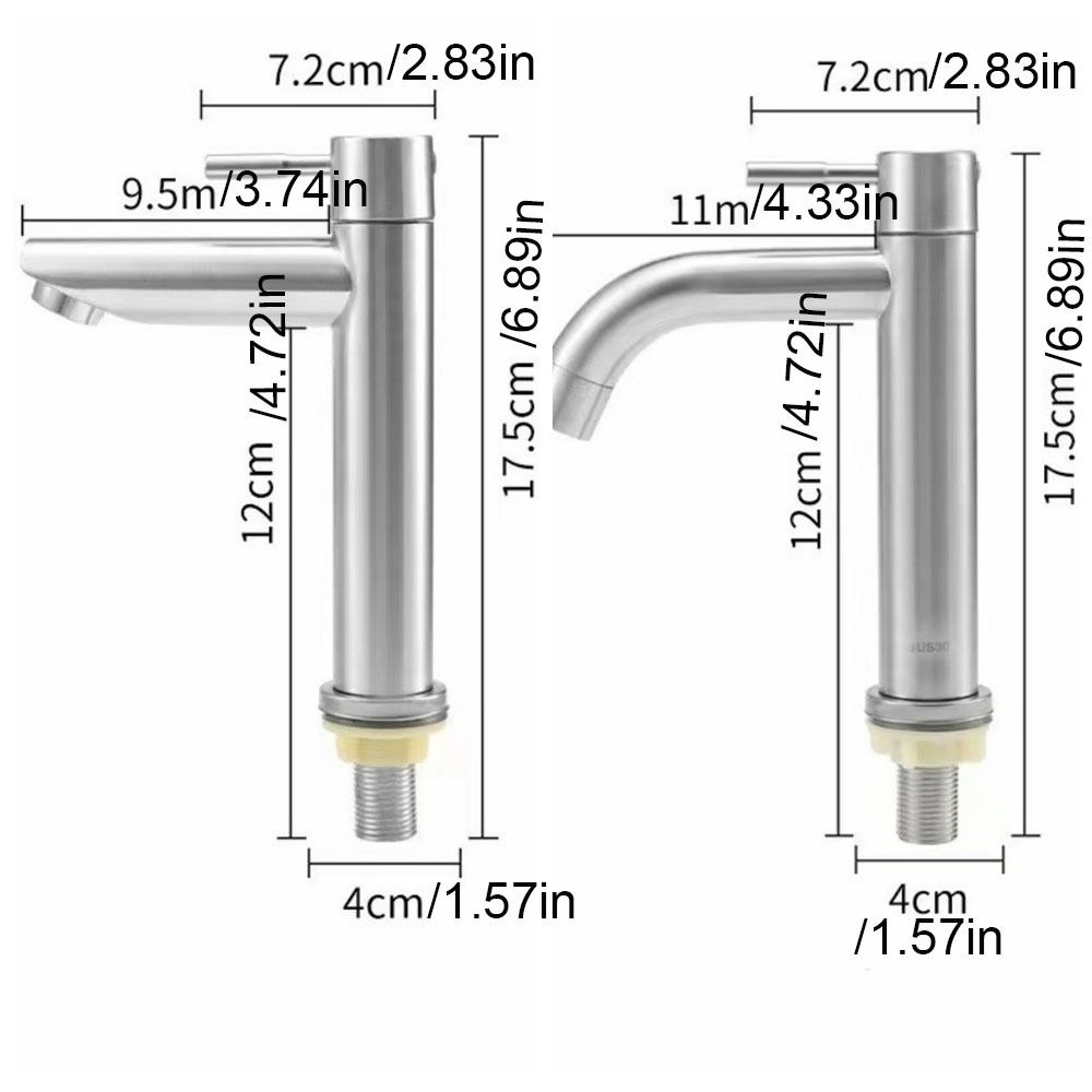 Single Handle Stainless Steel Water Tap Deck Mounted Bathroom Faucet  Bathroom