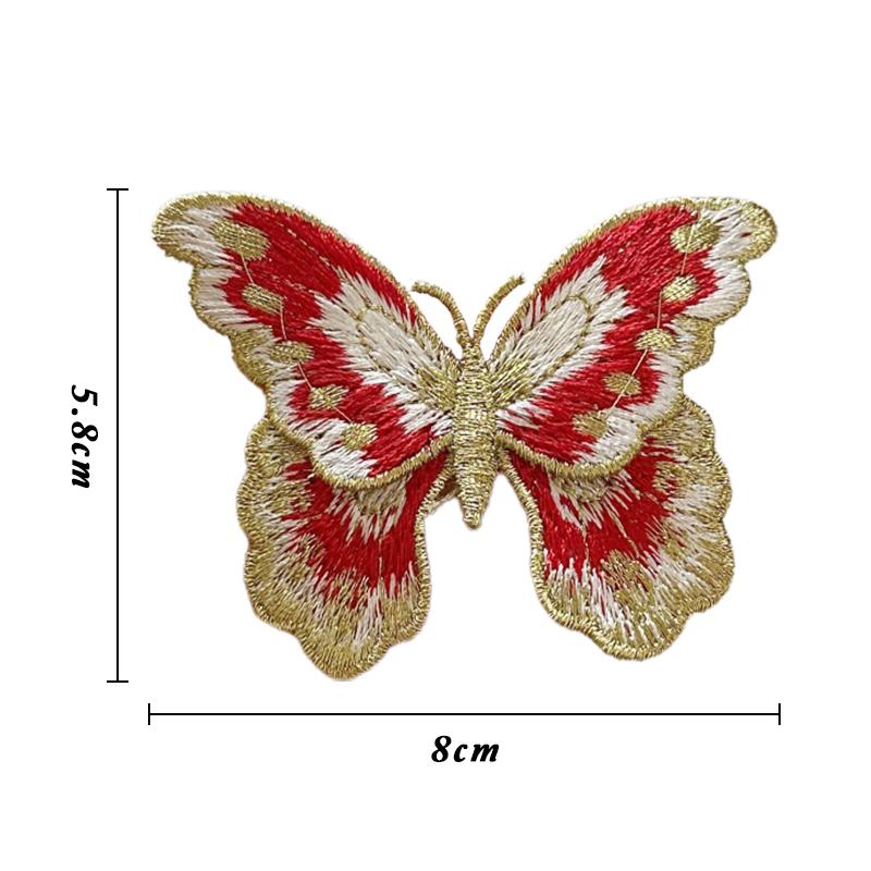 

5Pcs Colorful Butterfly Fabric Applique Embroidery Patches 8x5.8cm Sew-On Stickers for DIY Sewing Hanfu Dress Clothing Patch