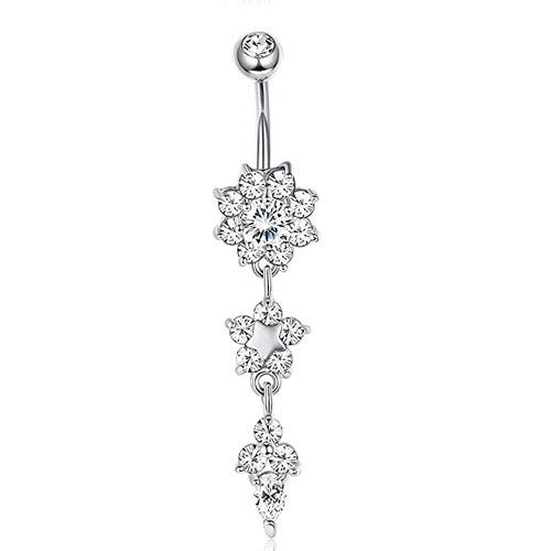 Bobisty 14G Belly Button Rings for Women Surgical Steel Navel Helix Piercing CZ Barbell Belly Button Rings Body Piercing Jewelry