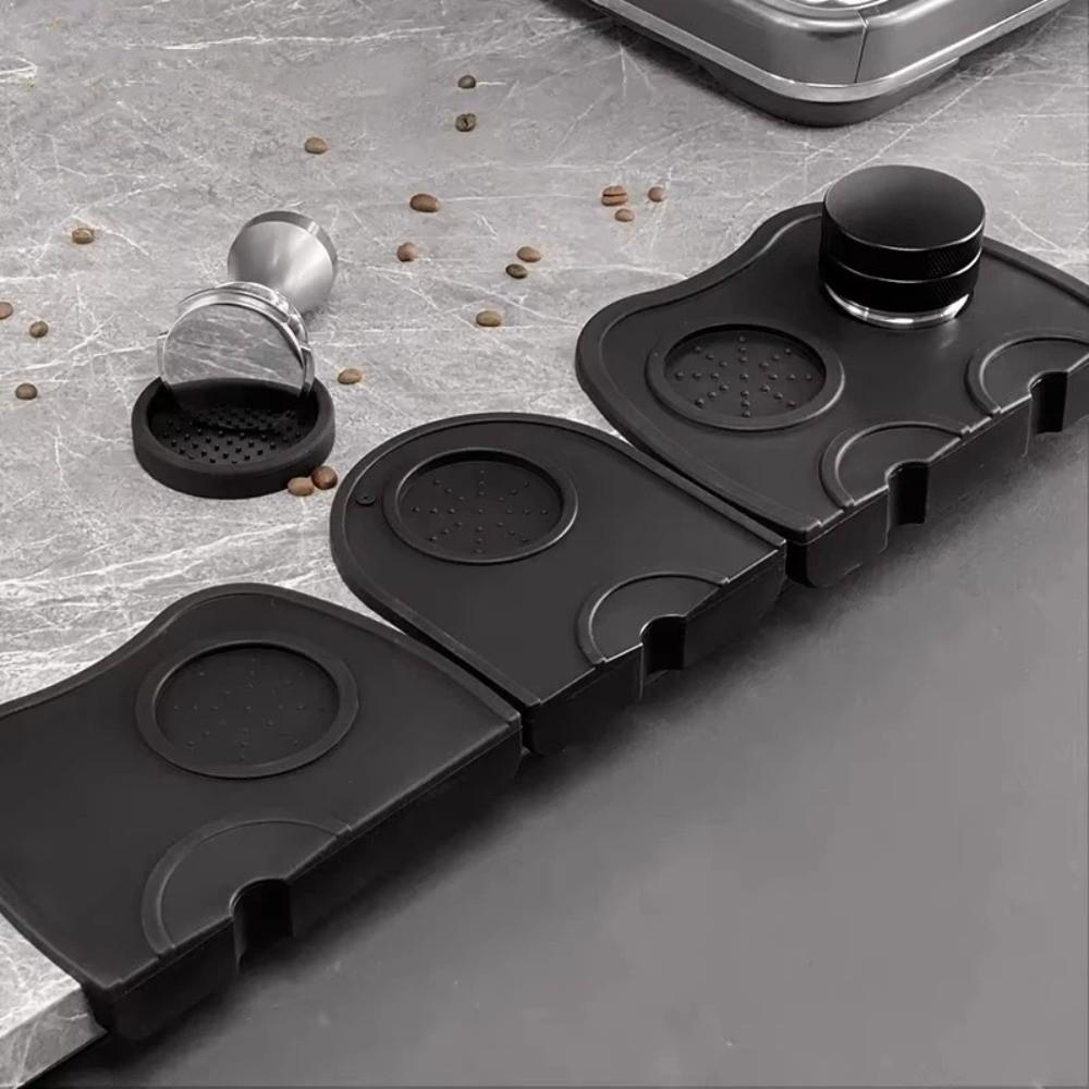 Schwarze Espresso Kaffeetampermatte Rutschfeste Kaffee-Ecke Unterlage Tampstation Barista Werkzeuge