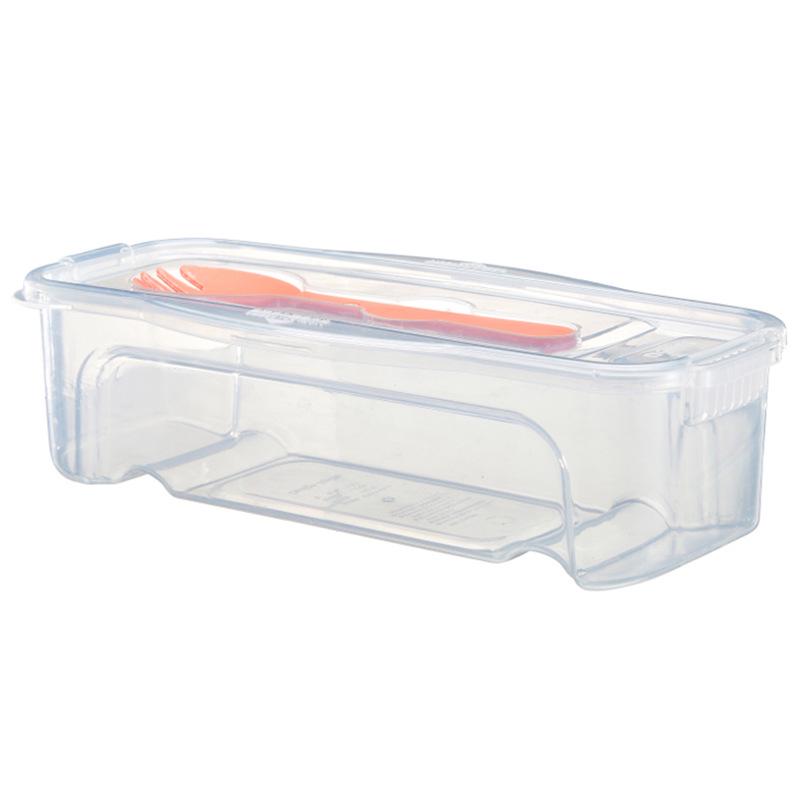1300ML Microwaveable Noodle Box with Fork, Spoon, Lid & Drainer