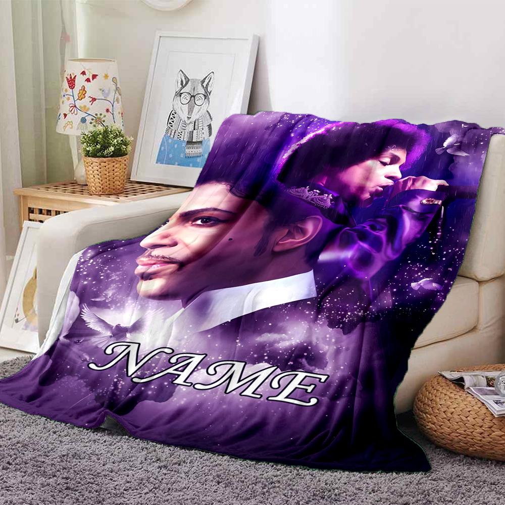 Custom Name Prince Theme Printed Blanket - Perfect for Couch, Bed, Travel & Outdoor Use | Machine Washable, Cozy & Durable.