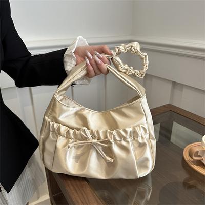 Fashion Gentle Pleated Shoulder Bag Women'S Spring Versatile Underarm Bag