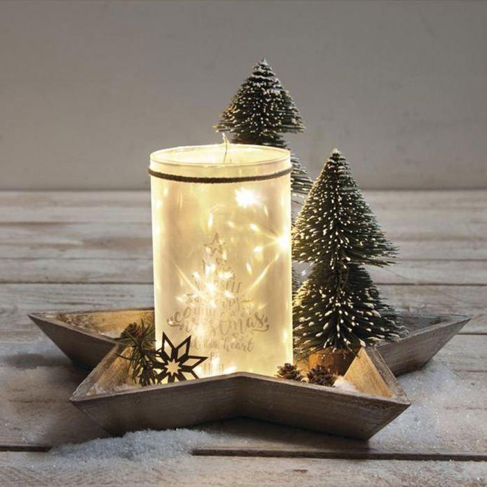 Sapin enneigé vert décoratif - Miniature 25 cm