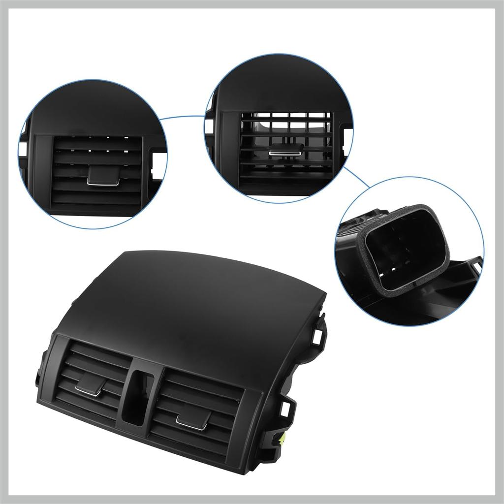 Car Air Vent Panel Assembly Front Center Dashboard A/C Outlet Vent Panel Fit for Toyota Corolla - Pack of 1 Black Replacement Car Parts