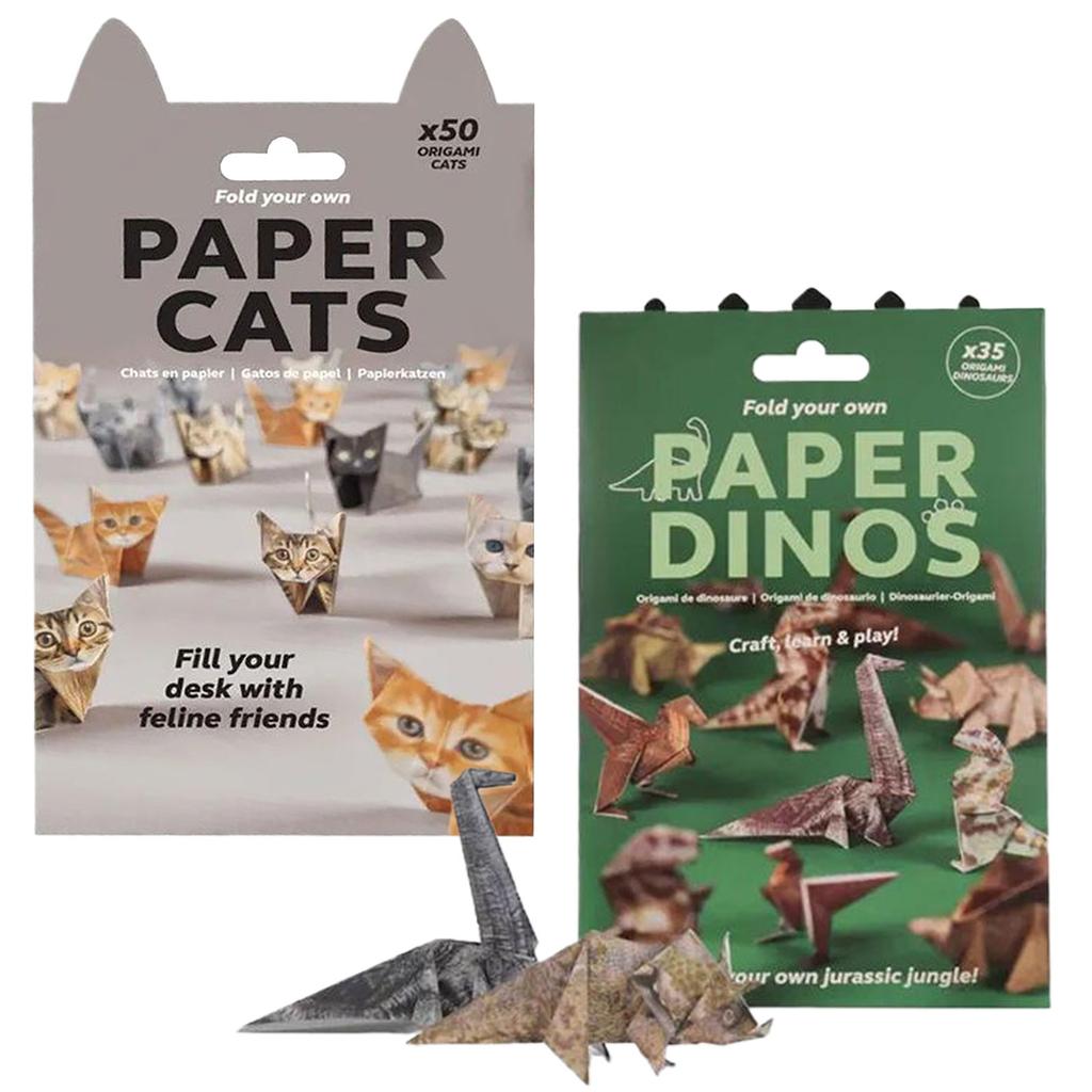 Cats Handmade DIY Paper Creative DIY Paper Cat Dog Dinosaur Folding Animal Folding Craft Paper Set for Home Decoration Kid Gifts