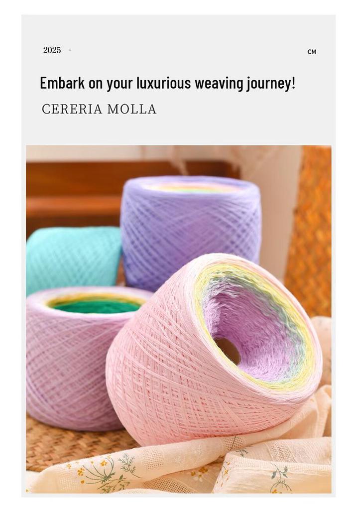 Gradient Mercerized Cotton Yarn for Handmade Knitting and Crochet - Ideal for Shawls, Scarves, Short-Sleeved Dresses, and More.