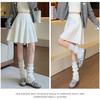 Women's Knit Mini Skirt Spring and Autumn High-waist Pleated Skater Skirt Knit Short Skirt