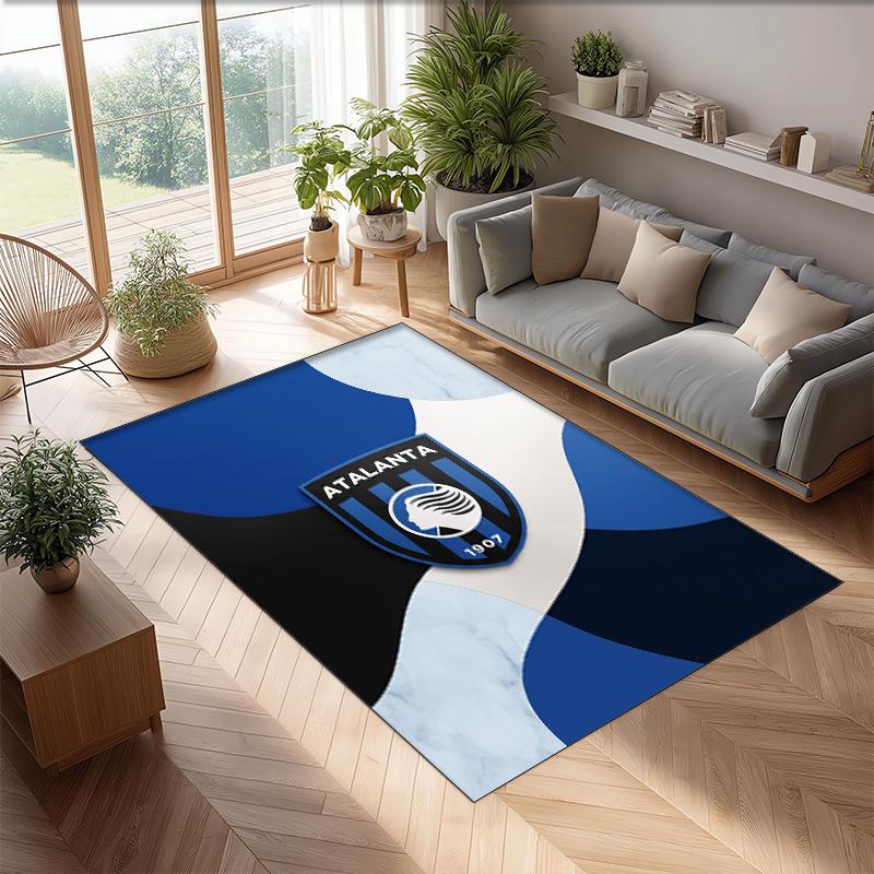 Tappeto Morbido per Pavimento Antiscivolo con Motivo Calcio Atalanta FC Tappeto per Interni Tappetino Decorazione Sportiva per Camera da Letto