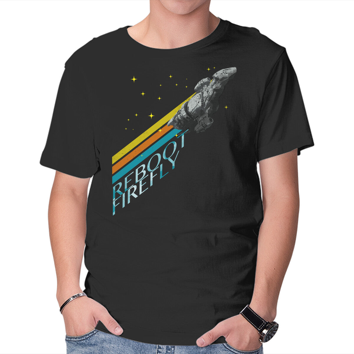 Unisex Crew Neck T-Shirt Reboot Firefly Graphic Short Sleeve Casual Tee L