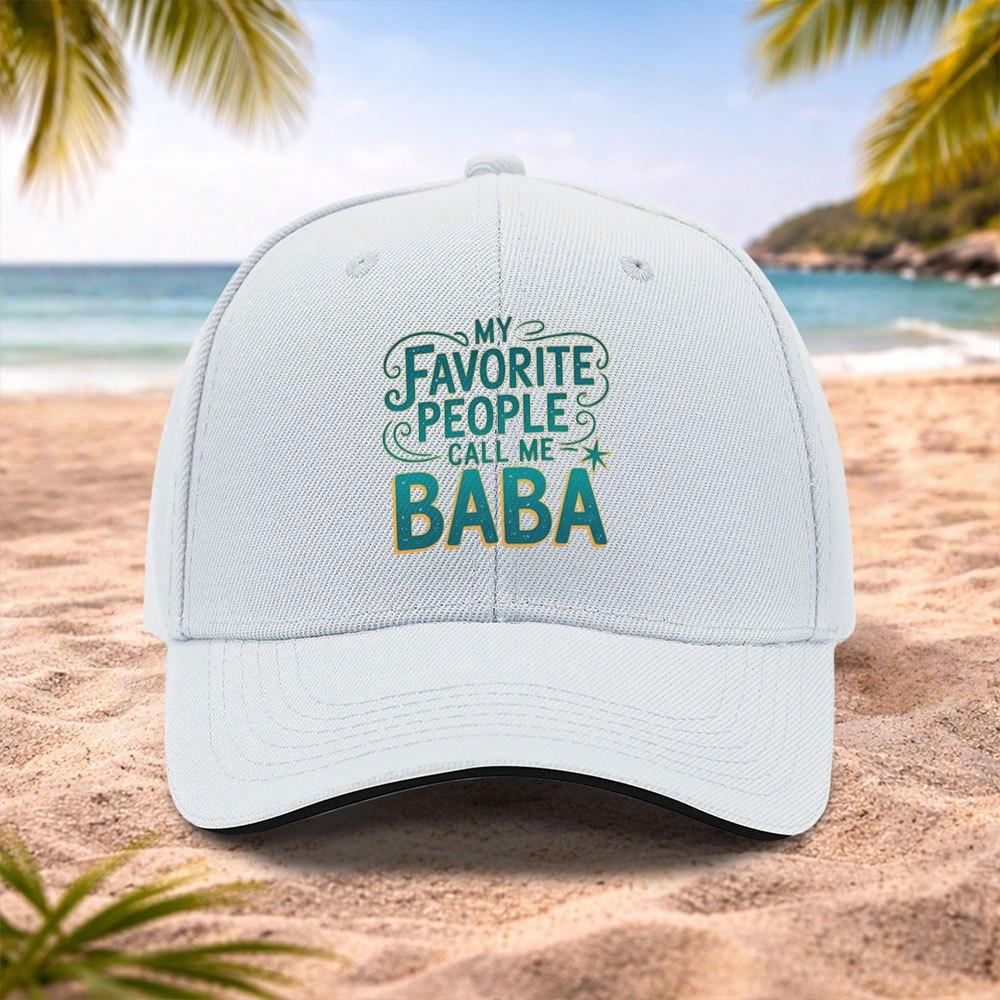 MY FAVORITE PEOPLE CALL ME BABA Baseball Cap  Adjustable Unisex Sporty Cap for Running Fitness Outdoor Lightweight