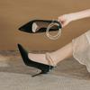 Fashion pearl chain elegant temperament sexy feminine women's new thin heel high heel women's single shoes