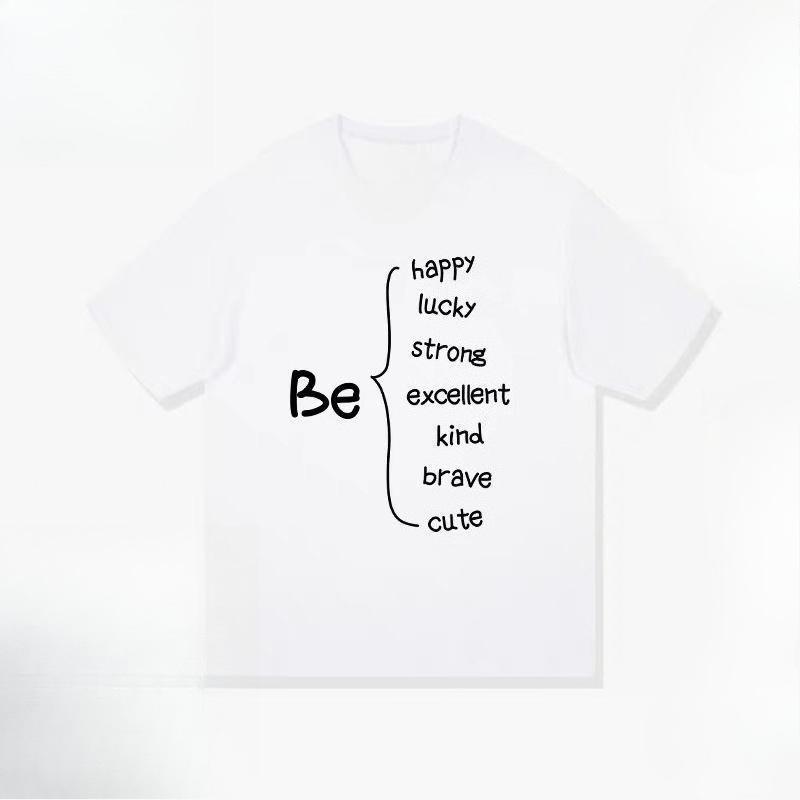 

Heavy Cotton Printed Fun Text T-shirt Pure Cotton Summer T-shirt Men s and Women s Fashion Trend Autumn and winter innerwear 4XL