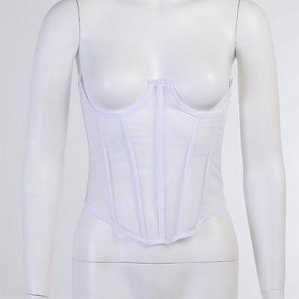 Women Sleeveless Through Mesh Waist Slim Shaper Shapewear Corset Bandage