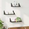 Wall Mounted Shelf System with Storage 3 pcs Black Oak Effect