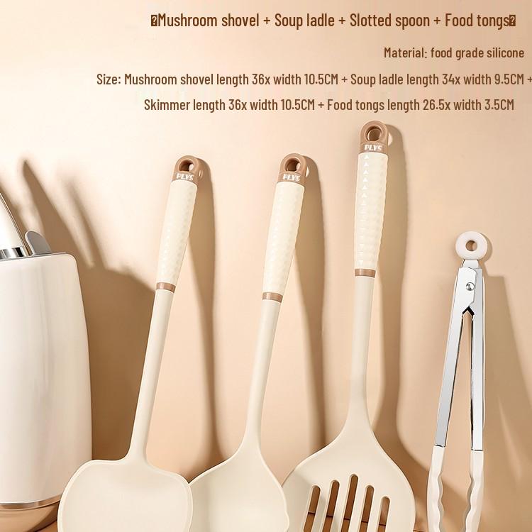 Silicone High-Temp Resistant Soup Ladle & Non-Stick Porridge Spoon with Anti-Scalding Handle.