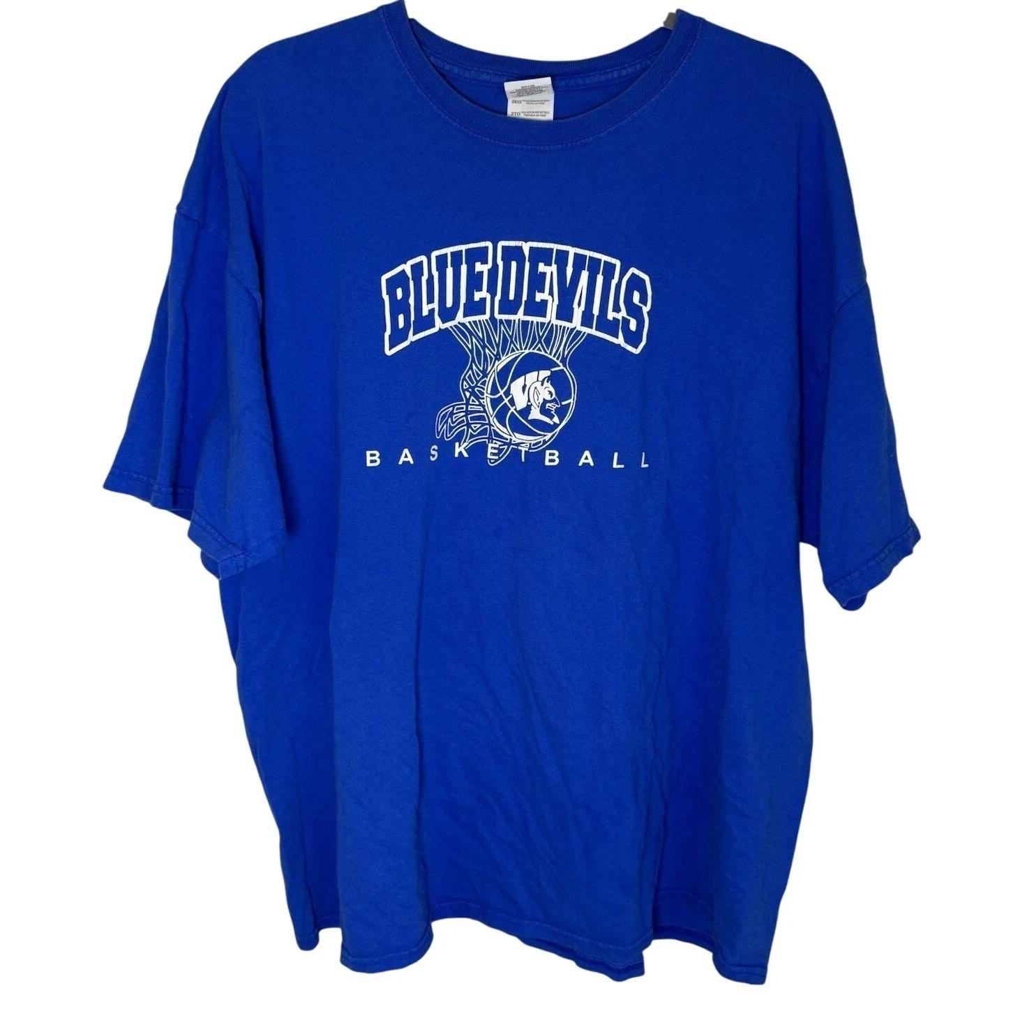 VTG Duke Blue Devils Basketball Cotton Graphic T-Shirt B.H. 2XL Y2K XL