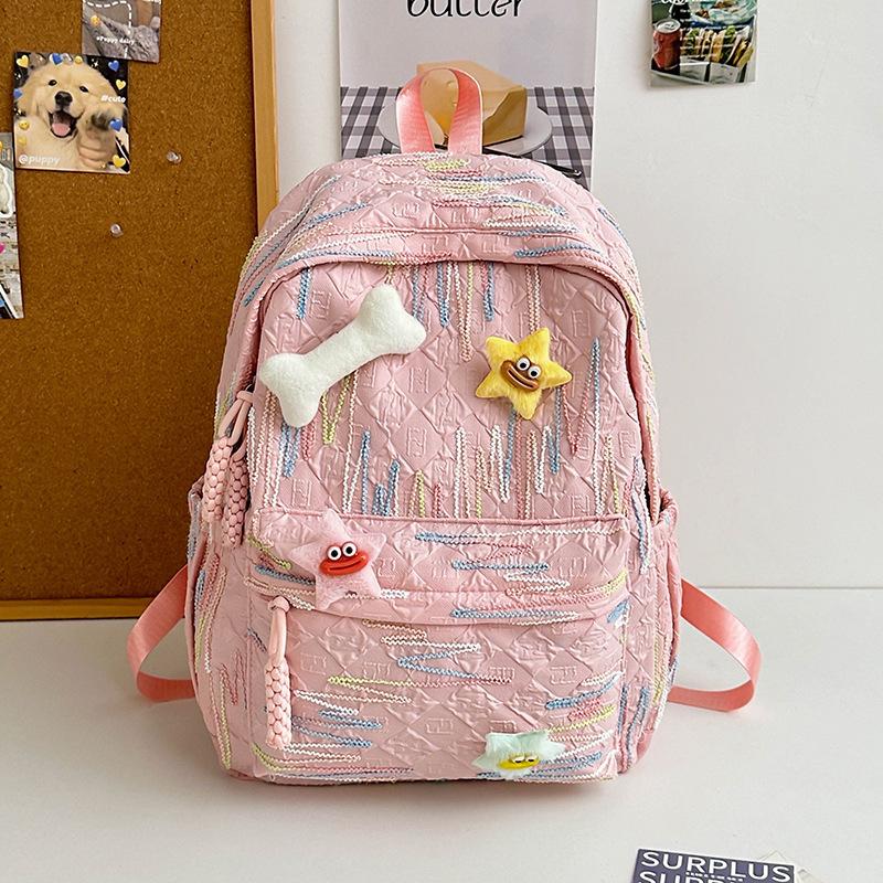 Korean version schoolbag high school girl high value cute sweet backpack junior high school student computer travel backpack