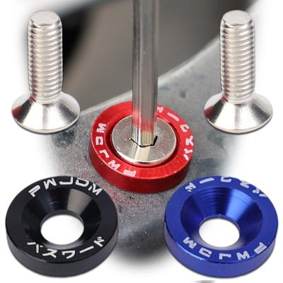 10 pares Tornillos Modificación Coche Arandelas Guardabarros Aleación de Aluminio Parachoques Motor Tornillos Cóncavos Accesorios Coche