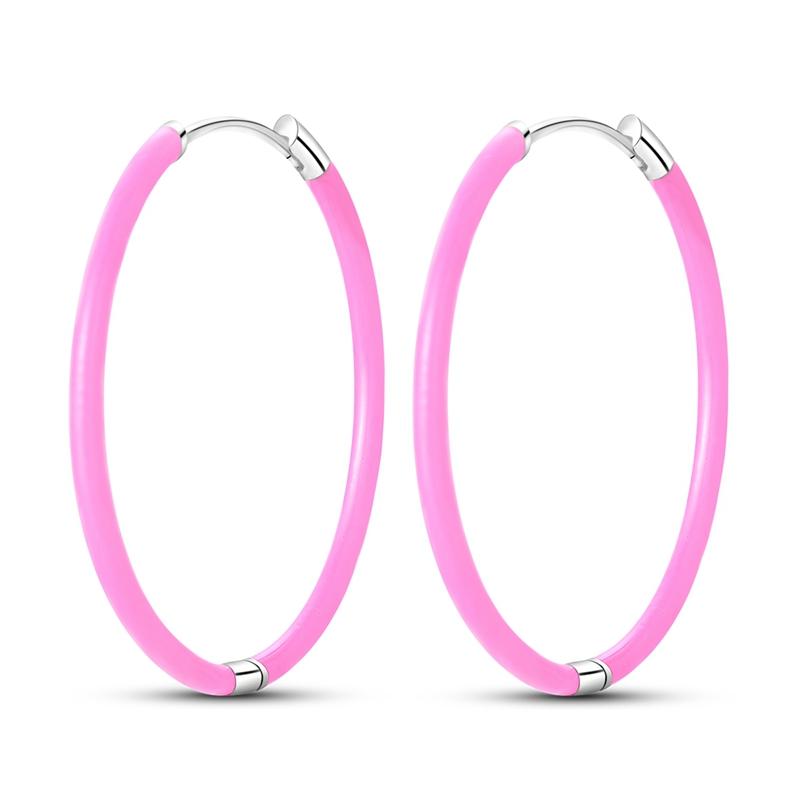 Earrings Luminous Colored Ear Loop 925 Silver Hoop Earrings Jewelry Women Purple Zircon Designer Anniversary Gift