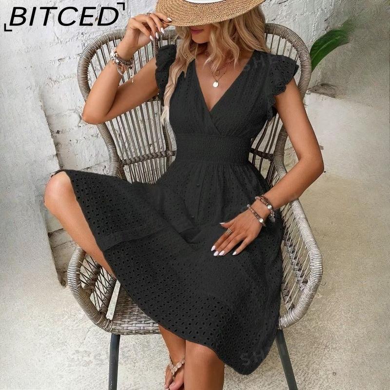 BITCED Women's Multi-Coloured Summer Sleeveless Elegant Dress
