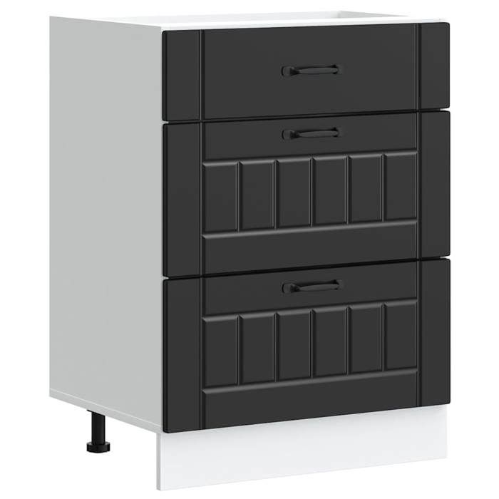 VidaXL Armoire de cuisine Lucca noir bois d'ingénierie, meuble d'évier, meuble de cuisine avec tiroir, meuble de cuisine à 854270